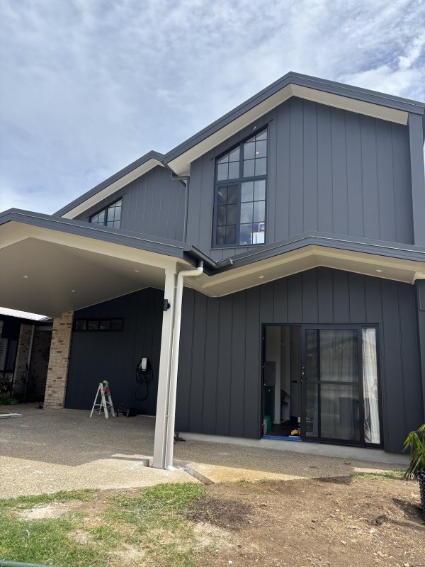 Charcoal two-storey home exterior repaint
